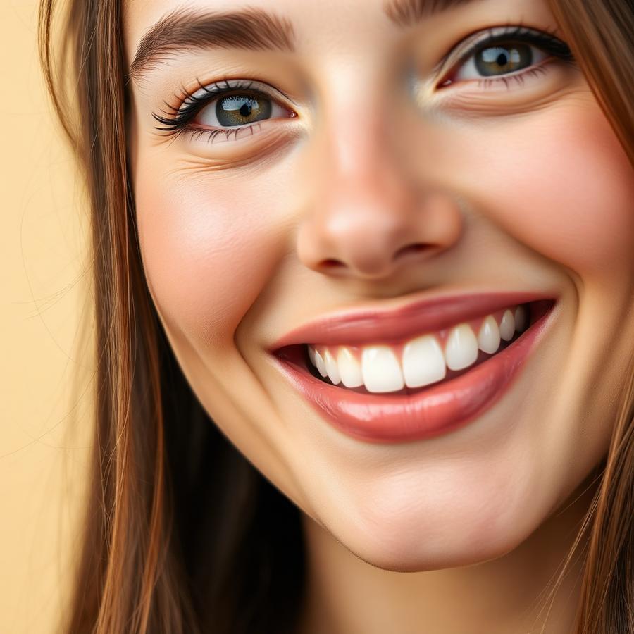 Close-up of a patient's bright, healthy smile after treatment